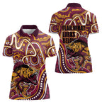 Aboriginal Barramundi Fishing Fear What Lurks Below Women Polo Shirt Indigenous Australian Dot Predatory Fish