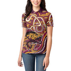 Aboriginal Barramundi Fishing Fear What Lurks Below Women Polo Shirt Indigenous Australian Dot Predatory Fish