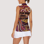 Aboriginal Barramundi Fishing Fear What Lurks Below Women Sleeveless Polo Shirt Indigenous Australian Dot Predatory Fish