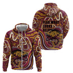 Aboriginal Barramundi Fishing Fear What Lurks Below Zip Hoodie Indigenous Australian Dot Predatory Fish