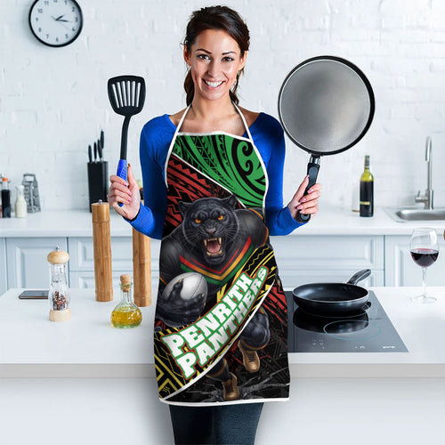 Penrith Panthers Rugby Apron Tribal Polynesian Power Art - Lightning Mascot