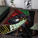 Penrith Panthers Rugby Area Rug Tribal Polynesian Power Art - Lightning Mascot