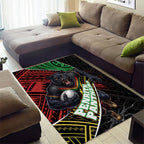 Penrith Panthers Rugby Area Rug Tribal Polynesian Power Art - Lightning Mascot