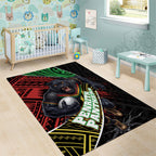 Penrith Panthers Rugby Area Rug Tribal Polynesian Power Art - Lightning Mascot