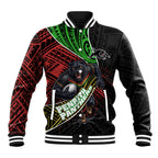 Penrith Panthers Rugby Baseball Jacket Tribal Polynesian Power Art - Lightning Mascot