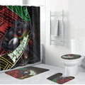 Penrith Panthers Rugby Bathroom Set Tribal Polynesian Power Art - Lightning Mascot
