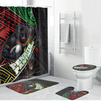 Penrith Panthers Rugby Bathroom Set Tribal Polynesian Power Art - Lightning Mascot