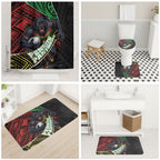 Penrith Panthers Rugby Bathroom Set Tribal Polynesian Power Art - Lightning Mascot