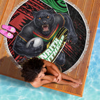 Penrith Panthers Rugby Beach Blanket Tribal Polynesian Power Art - Lightning Mascot