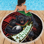 Penrith Panthers Rugby Beach Blanket Tribal Polynesian Power Art - Lightning Mascot