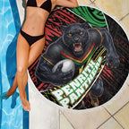 Penrith Panthers Rugby Beach Blanket Tribal Polynesian Power Art - Lightning Mascot