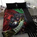Penrith Panthers Rugby Bedding Set Tribal Polynesian Power Art - Lightning Mascot