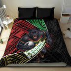 Penrith Panthers Rugby Bedding Set Tribal Polynesian Power Art - Lightning Mascot