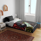 Penrith Panthers Rugby Bedding Set Tribal Polynesian Power Art - Lightning Mascot