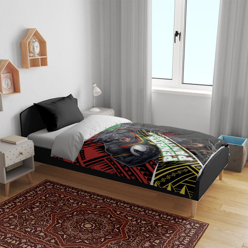 Penrith Panthers Rugby Bedding Set Tribal Polynesian Power Art - Lightning Mascot
