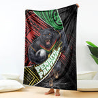 Penrith Panthers Rugby Blanket Tribal Polynesian Power Art - Lightning Mascot