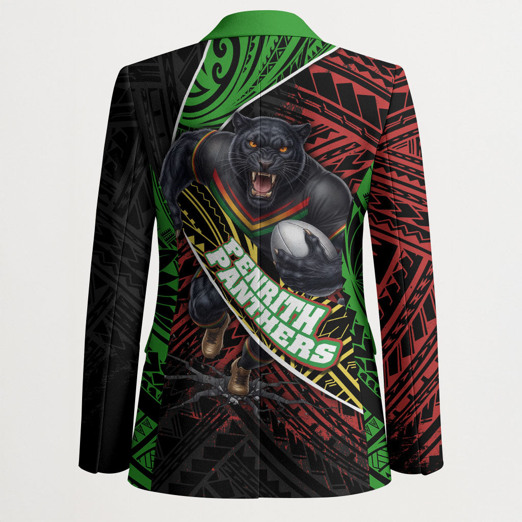 Penrith Panthers Rugby Blazer Tribal Polynesian Power Art - Lightning Mascot
