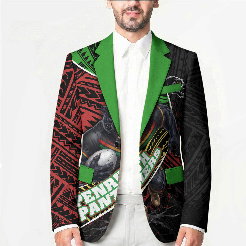 Penrith Panthers Rugby Blazer Tribal Polynesian Power Art - Lightning Mascot