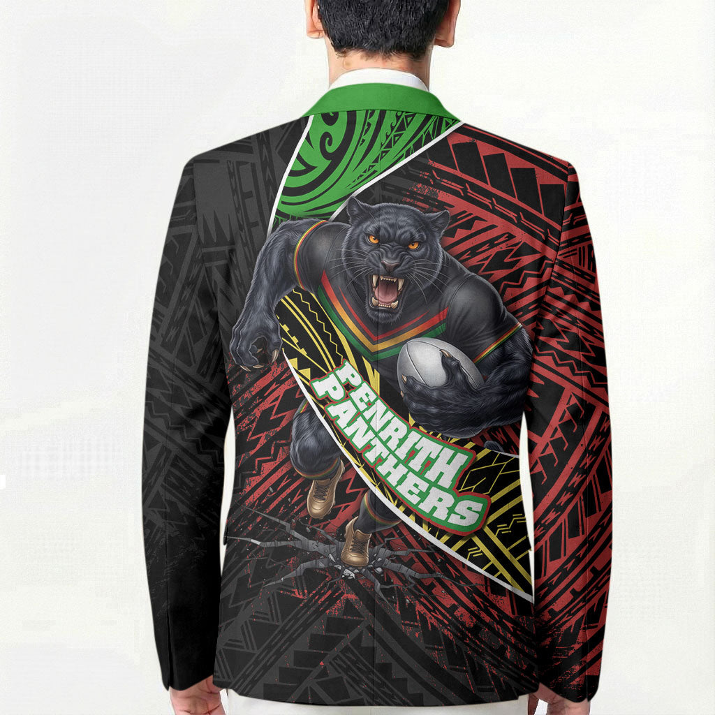 Penrith Panthers Rugby Blazer Tribal Polynesian Power Art - Lightning Mascot