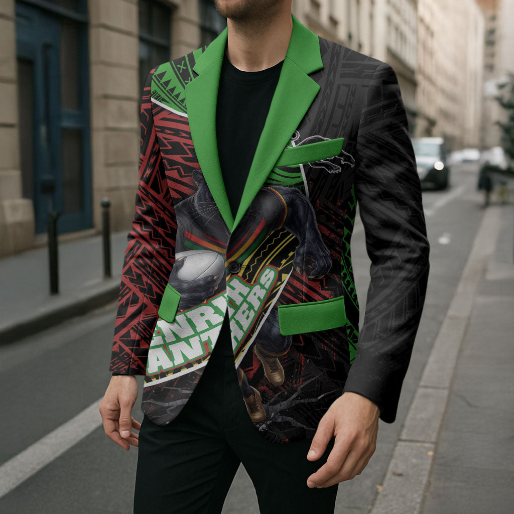 Penrith Panthers Rugby Blazer Tribal Polynesian Power Art - Lightning Mascot