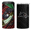 Penrith Panthers Rugby 4 in 1 Can Cooler Tumbler Tribal Polynesian Power Art - Lightning Mascot