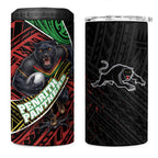 Penrith Panthers Rugby 4 in 1 Can Cooler Tumbler Tribal Polynesian Power Art - Lightning Mascot