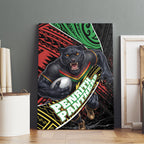 Penrith Panthers Rugby Canvas Wall Art Tribal Polynesian Power Art - Lightning Mascot