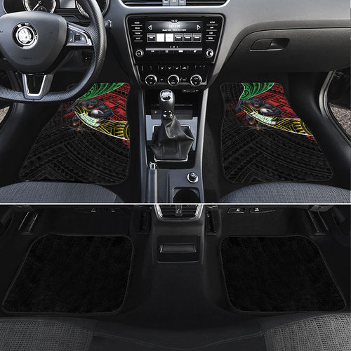 Penrith Panthers Rugby Car Mats Tribal Polynesian Power Art - Lightning Mascot