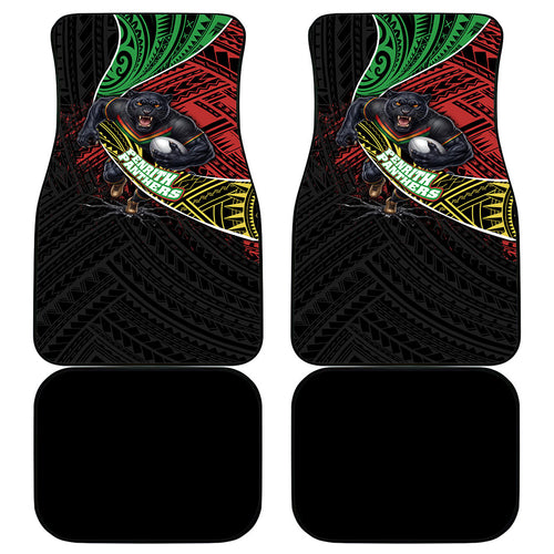 Penrith Panthers Rugby Car Mats Tribal Polynesian Power Art - Lightning Mascot