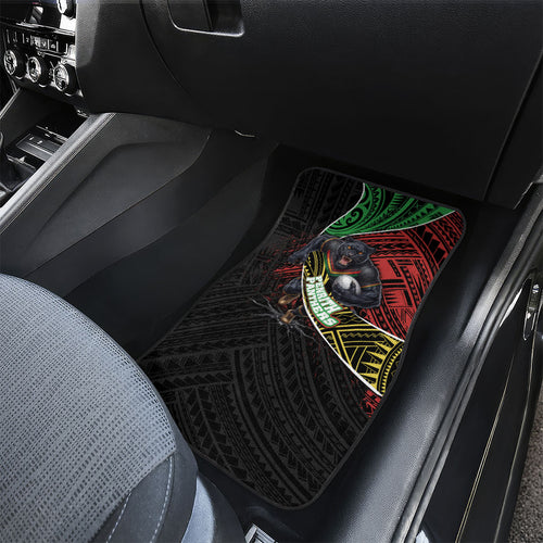 Penrith Panthers Rugby Car Mats Tribal Polynesian Power Art - Lightning Mascot