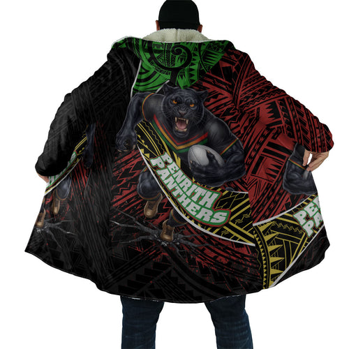 Penrith Panthers Rugby Cloak Tribal Polynesian Power Art - Lightning Mascot