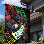 Penrith Panthers Rugby Garden Flag Tribal Polynesian Power Art - Lightning Mascot