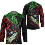 Penrith Panthers Rugby Hockey Jersey Tribal Polynesian Power Art - Lightning Mascot