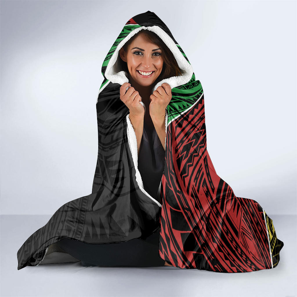 Penrith Panthers Rugby Hooded Blanket Tribal Polynesian Power Art - Lightning Mascot