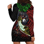 Penrith Panthers Rugby Hoodie Dress Tribal Polynesian Power Art - Lightning Mascot