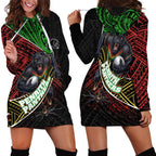Penrith Panthers Rugby Hoodie Dress Tribal Polynesian Power Art - Lightning Mascot