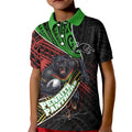 Penrith Panthers Rugby Kid Polo Shirt Tribal Polynesian Power Art - Lightning Mascot