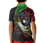 Penrith Panthers Rugby Kid Polo Shirt Tribal Polynesian Power Art - Lightning Mascot