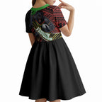 Penrith Panthers Rugby Kid Short Sleeve Dress Tribal Polynesian Power Art - Lightning Mascot