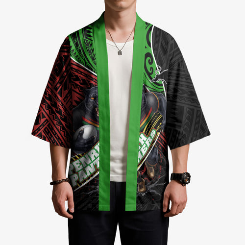 Penrith Panthers Rugby Kimono Tribal Polynesian Power Art - Lightning Mascot