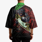 Penrith Panthers Rugby Kimono Tribal Polynesian Power Art - Lightning Mascot