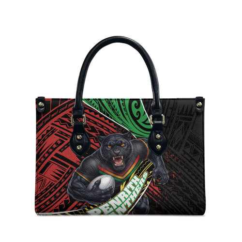 Penrith Panthers Rugby Leather Bag Tribal Polynesian Power Art - Lightning Mascot