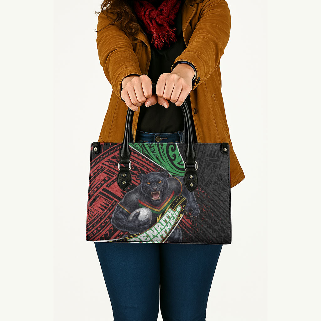 Penrith Panthers Rugby Leather Bag Tribal Polynesian Power Art - Lightning Mascot
