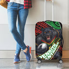 Penrith Panthers Rugby Luggage Cover Tribal Polynesian Power Art - Lightning Mascot