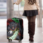 Penrith Panthers Rugby Luggage Cover Tribal Polynesian Power Art - Lightning Mascot