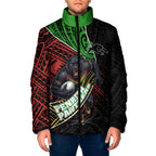 Penrith Panthers Rugby Padded Jacket Tribal Polynesian Power Art - Lightning Mascot