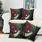 Penrith Panthers Rugby Pillow Cover Tribal Polynesian Power Art - Lightning Mascot
