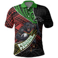 Penrith Panthers Rugby Polo Shirt Tribal Polynesian Power Art - Lightning Mascot
