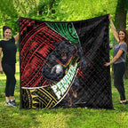 Penrith Panthers Rugby Quilt Tribal Polynesian Power Art - Lightning Mascot