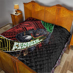 Penrith Panthers Rugby Quilt Tribal Polynesian Power Art - Lightning Mascot